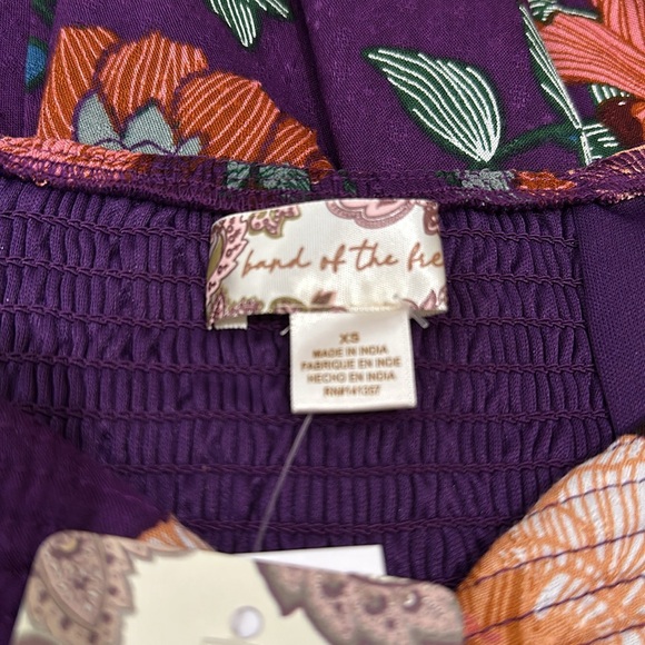 Band Of The Free AIMEE PURPLE FLORAL PUFF SLEEVE MINI DRESS Size XS NWT - Picture 12 of 13